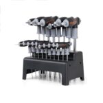 18-Piece T-Handle Hex Key Set  SAE/Imperial & Metric Sizes Allen Wrench Set Long Arm with Ball End