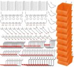 238Pc Pegboard Hooks Set Peg board Bins Parts Storage Assortment Tools Organiser