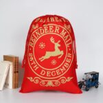 Large Christmas XMAS Hessian Santa Sack Stocking Bag Reindeer Children Gifts Bag  Red - Delivery by Reindeer