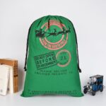 50x70cm Canvas Hessian Christmas Santa Sack Xmas Stocking Reindeer Kids Gift Bag  Green - Express Delivery