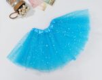 Sequin Tulle Tutu Skirt Ballet Kids Princess Dressup Party Baby Girls Dance Wear  Aqua  Kids