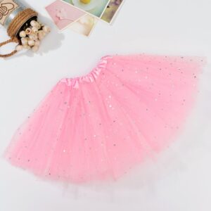 Sequin Tulle Tutu Skirt Ballet Kids Princess Dressup Party Baby Girls Dance Wear  Light Pink  Kids