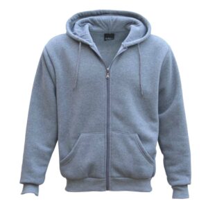 Adult Unisex Zip Plain Fleece Hoodie Hooded Jacket Mens Sweatshirt Jumper XS-8XL  Light Grey  S