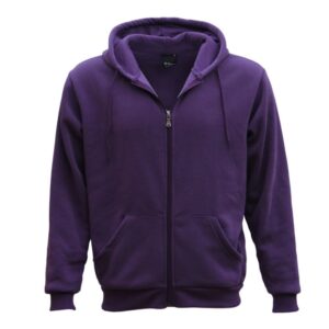 Adult Unisex Zip Plain Fleece Hoodie Hooded Jacket Mens Sweatshirt Jumper XS-8XL  Purple  S