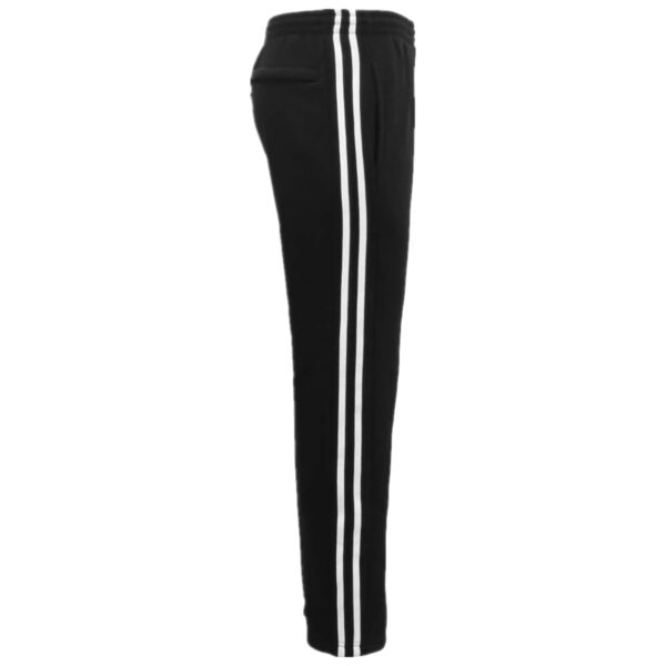 Men's Fleece Casual Sports Track Pants w Zip Pocket Striped Sweat Trousers S-6XL  Black  M