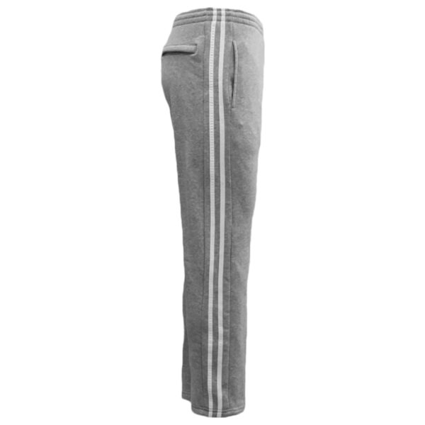 Men's Fleece Casual Sports Track Pants w Zip Pocket Striped Sweat Trousers S-6XL  Light Grey  S