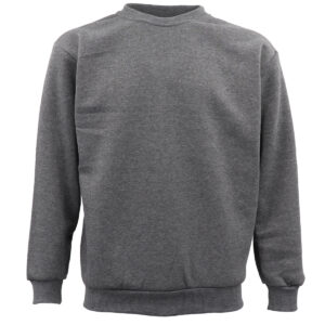 New Adult Unisex Plain Pullover Fleece Jumper Mens Long Sleeve Crew Neck Sweater  Grey  S