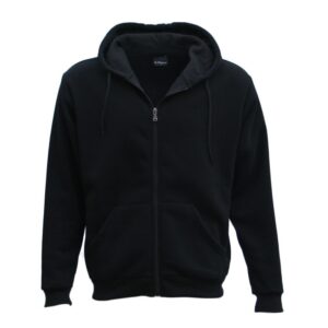 Adult Unisex Zip Plain Fleece Hoodie Hooded Jacket Mens Sweatshirt Jumper XS-8XL  Black  XS