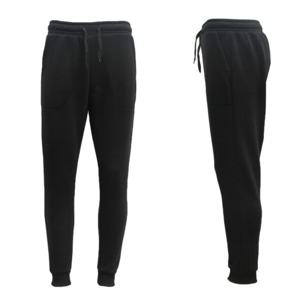 Mens Unisex Fleece Lined Sweat Track Pants Suit Casual Trackies Slim Cuff XS-6XL  Black  XL