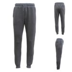 Mens Unisex Fleece Lined Sweat Track Pants Suit Casual Trackies Slim Cuff XS-6XL  Dark Grey  S