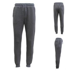 Mens Unisex Fleece Lined Sweat Track Pants Suit Casual Trackies Slim Cuff XS-6XL  Dark Grey  2XL