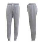 Mens Unisex Fleece Lined Sweat Track Pants Suit Casual Trackies Slim Cuff XS-6XL  Light Grey  M