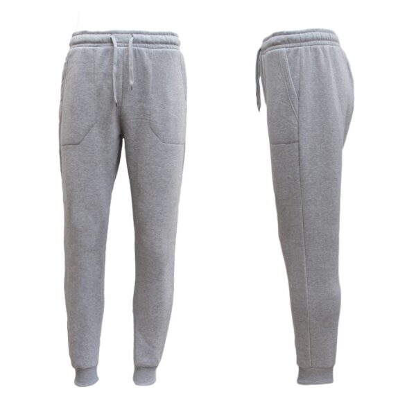 Mens Unisex Fleece Lined Sweat Track Pants Suit Casual Trackies Slim Cuff XS-6XL  Light Grey  2XL