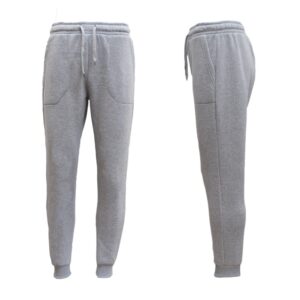 Mens Unisex Fleece Lined Sweat Track Pants Suit Casual Trackies Slim Cuff XS-6XL  Light Grey  3XL