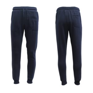 Mens Unisex Fleece Lined Sweat Track Pants Suit Casual Trackies Slim Cuff XS-6XL  Navy  M