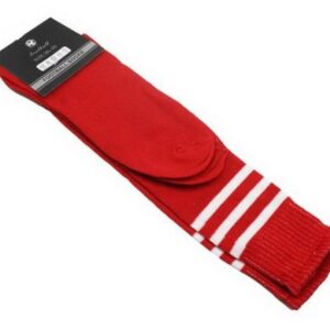 Mens Womens Sports Breathable Tube Long High Socks Knee Warm Casual Footy Soccer  Red