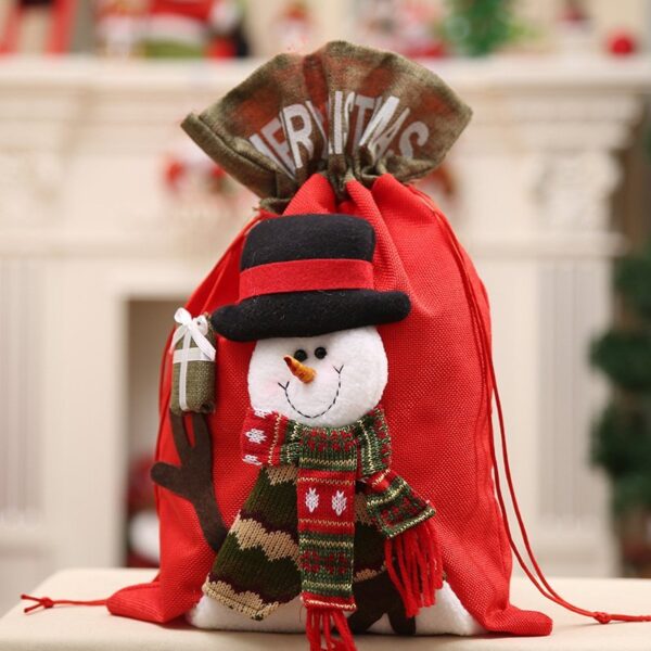 New Christmas Large Jumbo Felt Santa Sack Children Xmas Gifts Candy Stocking Bag  Snowman (56x35cm)