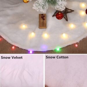 60/78/90/122cm Christmas Snow Plush Tree Skirt Xmas Base Floor Mat Cover Decor  78cm (30.7")