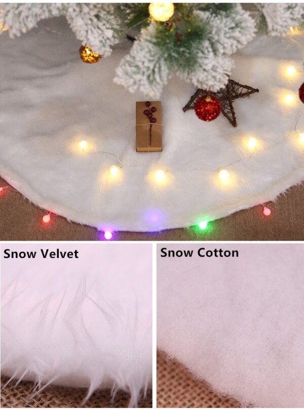 60/78/90/122cm Christmas Snow Plush Tree Skirt Xmas Base Floor Mat Cover Decor  78cm (30.7")