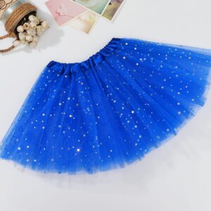 Sequin Tulle Tutu Skirt Ballet Kids Princess Dressup Party Baby Girls Dance Wear  Royal Blue  Kids