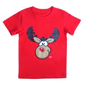 New Funny Adult Xmas Christmas T Shirt Tee Mens Womens 100% Cotton Jolly Ugly  Reindeer (Red)  M