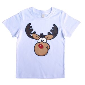 New Funny Adult Xmas Christmas T Shirt Tee Mens Womens 100% Cotton Jolly Ugly  Reindeer (White)  S