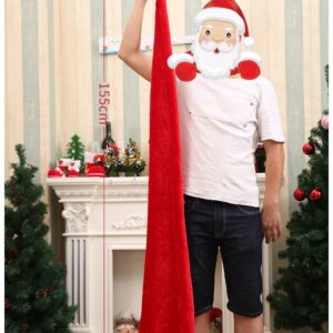 Christmas Unisex Adults Kids Novelty Hat Xmas Party Cap Santa Costume Dress Up  Long Santa Hat (Adults)