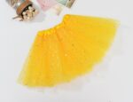 Sequin Tulle Tutu Skirt Ballet Kids Princess Dressup Party Baby Girls Dance Wear  Yellow  Kids