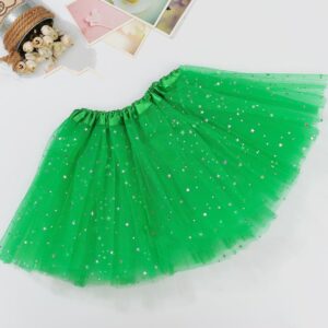 Sequin Tulle Tutu Skirt Ballet Kids Princess Dressup Party Baby Girls Dance Wear  Green  Kids