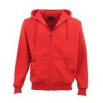 Adult Unisex Zip Plain Fleece Hoodie Hooded Jacket Mens Sweatshirt Jumper XS-8XL  Red  XL