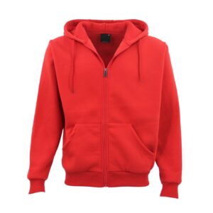 Adult Unisex Zip Plain Fleece Hoodie Hooded Jacket Mens Sweatshirt Jumper XS-8XL  Red  XL