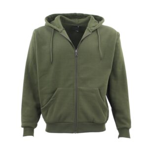 Adult Unisex Zip Plain Fleece Hoodie Hooded Jacket Mens Sweatshirt Jumper XS-8XL  Olive  XL