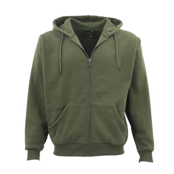 Adult Unisex Zip Plain Fleece Hoodie Hooded Jacket Mens Sweatshirt Jumper XS-8XL  Olive  L