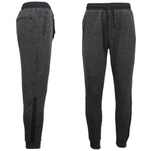 Mens Joggers Trousers Gym Sport Casual Sweat Track Pants Cuffed Hem w Zip Pocket  Black  XL