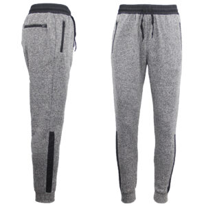 Mens Joggers Trousers Gym Sport Casual Sweat Track Pants Cuffed Hem w Zip Pocket  Light Grey  S