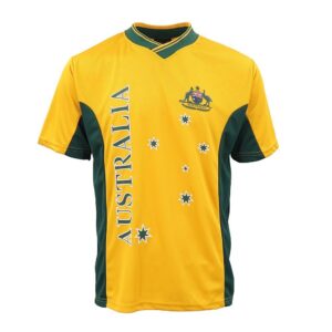 Adults Kids Men's Sports Soccer Rugby Jersy T Shirt Australia Day Polo Souvenir  Gold  6 (Kids)