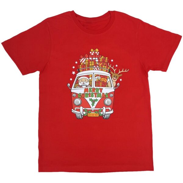 New Funny Adult Xmas Christmas T Shirt Tee Mens Womens 100% Cotton Jolly Ugly  Santa Drive Kombi (Red)  M