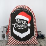 50x70cm Canvas Hessian Christmas Santa Sack Xmas Stocking Reindeer Kids Gift Bag  Red - Smile Santa