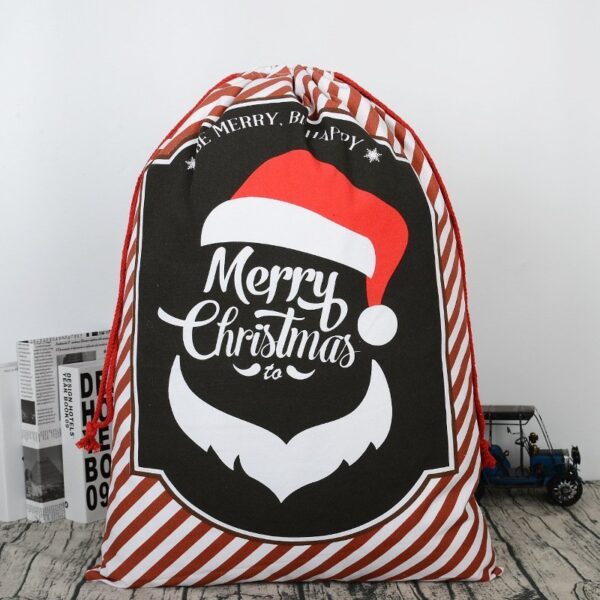 Large Christmas XMAS Hessian Santa Sack Stocking Bag Reindeer Children Gifts Bag  Red - Smile Santa