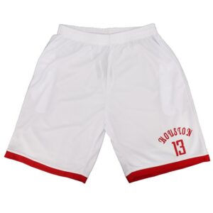 Men's Basketball Sports Shorts Gym Jogging Swim Board Boxing Sweat Casual Pants  White - Houston 13  L