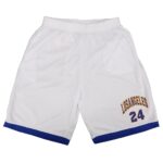 Men's Basketball Sports Shorts Gym Jogging Swim Board Boxing Sweat Casual Pants  White - Los Angeles 24  M