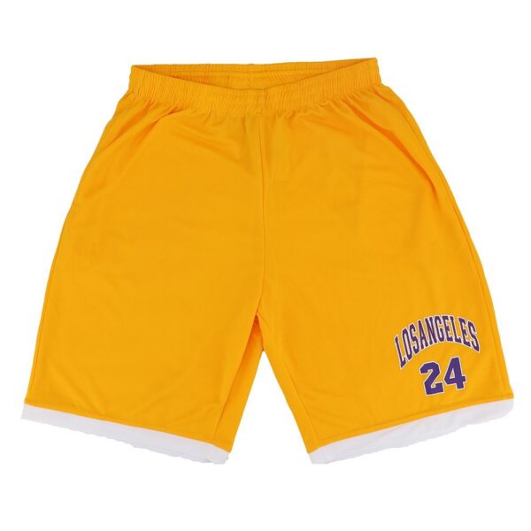 Men's Basketball Sports Shorts Gym Jogging Swim Board Boxing Sweat Casual Pants  Yellow - Los Angeles 24  L