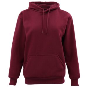 Adult Unisex Men's Basic Plain Hoodie Pullover Sweater Sweatshirt Jumper XS-8XL  Burgundy  M