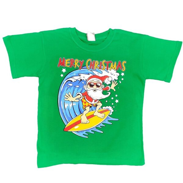 New Funny Adult Xmas Christmas T Shirt Tee Mens Womens 100% Cotton Jolly Ugly  Santa Surf (Green)  S