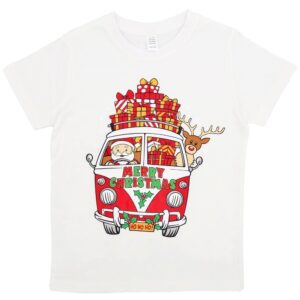 New Funny Adult Xmas Christmas T Shirt Tee Mens Womens 100% Cotton Jolly Ugly  Santa Drive Kombi (White)  S