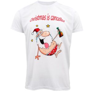 New Funny Adult Xmas Christmas T Shirt Tee Mens Womens 100% Cotton Jolly Ugly  Christmas Is Cancelled  XL