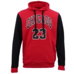 Men's Fleece Pullover Hoodie Jacket Chicago Bulls 23 Michael Jordan Sweat Shirt  Red  XS