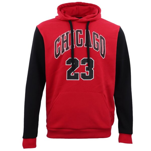 Men's Fleece Pullover Hoodie Jacket Chicago Bulls 23 Michael Jordan Sweat Shirt  Red  XS