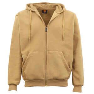 Adult Unisex Zip Plain Fleece Hoodie Hooded Jacket Mens Sweatshirt Jumper XS-8XL  Tan  S