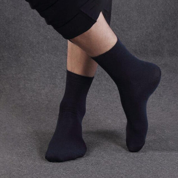 10 Pairs Men's Women's Cotton Breathable Crew Length Socks Work Business Cushion  Navy